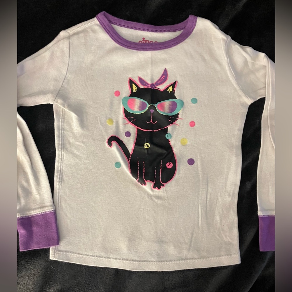Black cat pajama sleepwear top-6